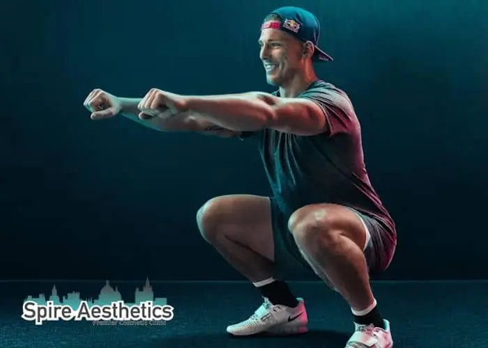 Image of man build leg muscle Chester through exercise