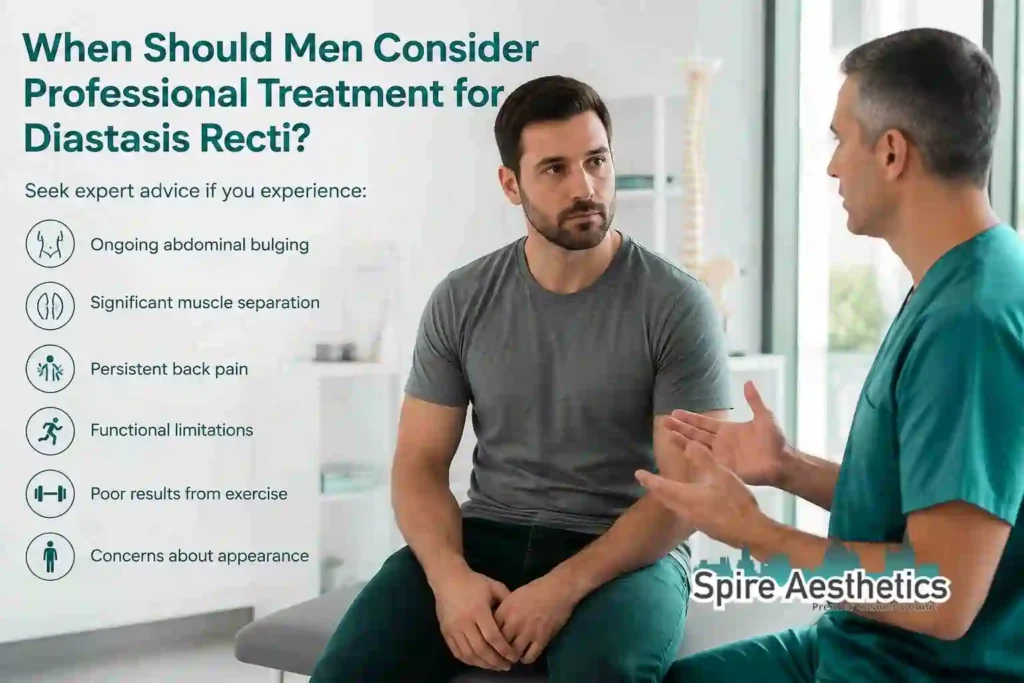 When Should Men Consider Professional Treatment for Diastasis Recti Chester?
